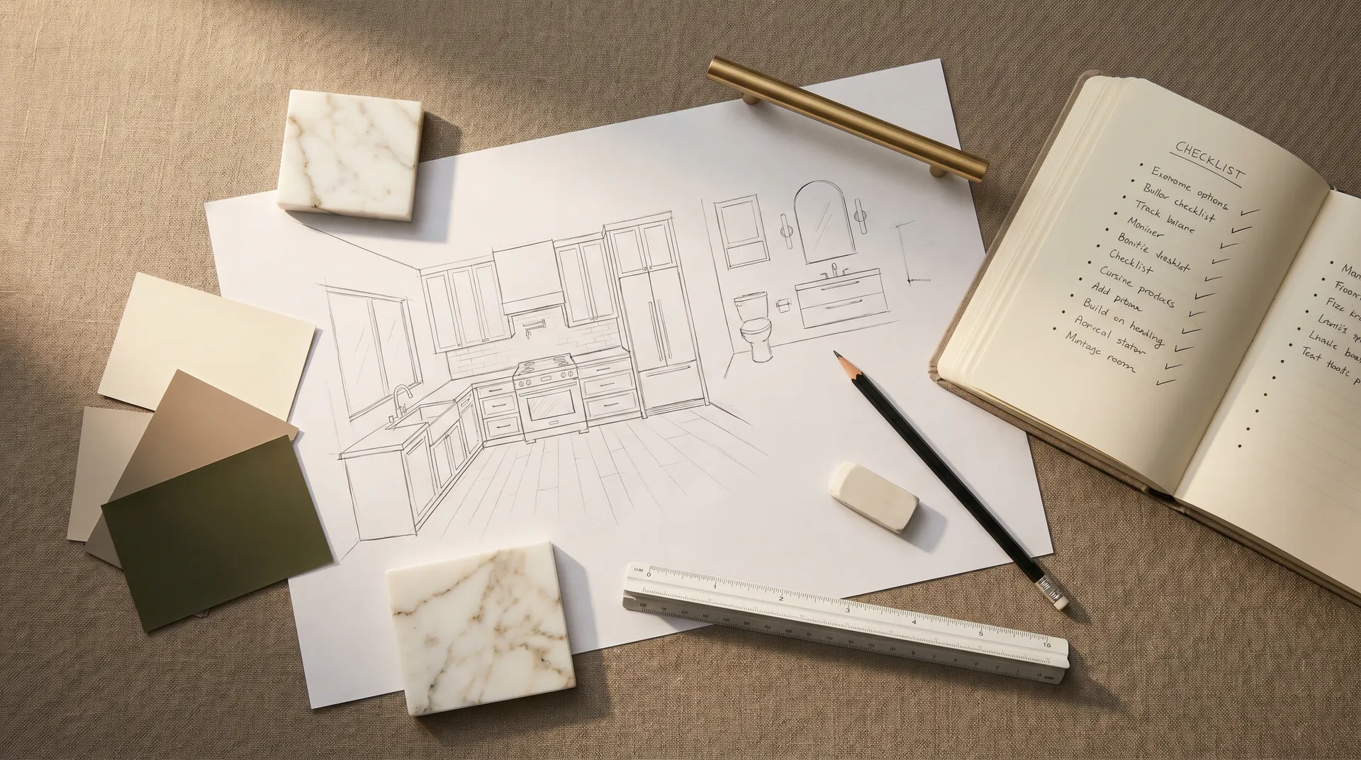 High-end U-shaped kitchen layout in a renovated suburban Paramus home with frameless white cabinets and a central island
